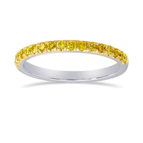 Canary Fancy Vivid Yellow Diamond Half Eternity Wedding Band, SKU ...