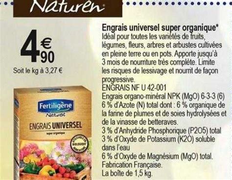 Promo Engrais Universel Super Organique Naturen Chez Trid Me