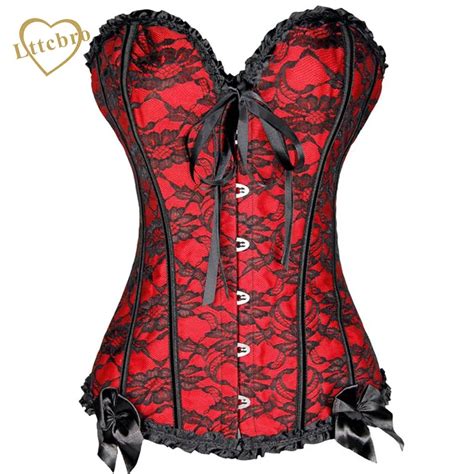 Red Lace Corset With Bow Ruffle For Women Plus Size Waist Corset Blue