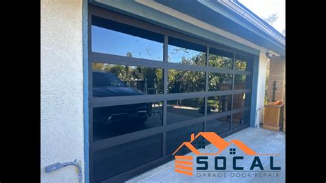 Full View Black Glass Garage Door Installation Socal Garage Door