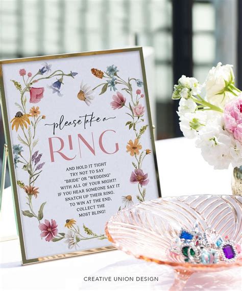 Put A Ring On It Game Sign Boho Bridal Shower Sign File Bridal Shower