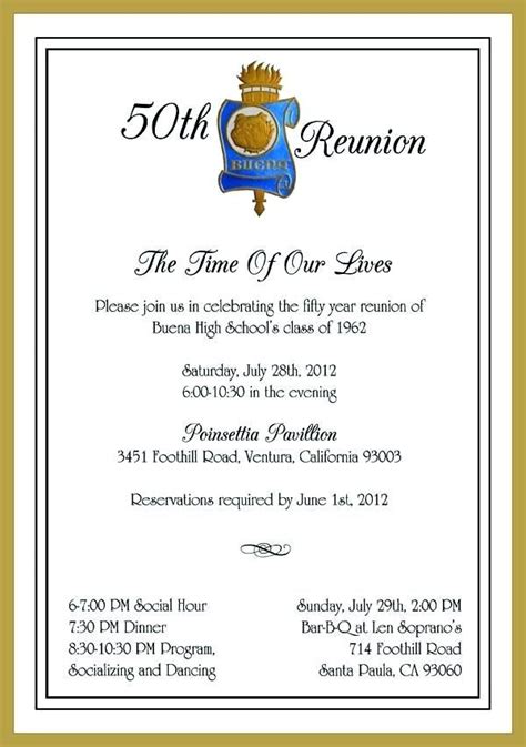 Class Reunion Invitation Letter Sample - Printable Templates