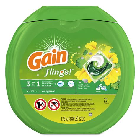 Flings Laundry Detergent Pods Original Scent 72 Container 1 Case