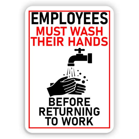 Printable All Employees Must Wash Hands Sign 54 Off