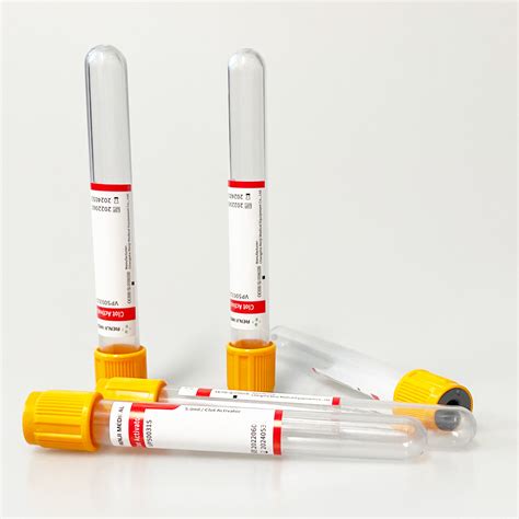 Medical Yellow Top Sst Tube Gel And Clot Activator Vacuum Blood