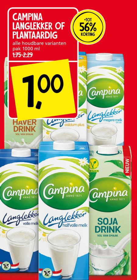 Campina Soja Melk Melk Folder Aanbieding Bij Jan Linders Details