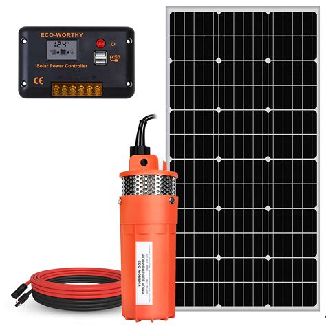 Eco Worthy Solar Well Pump Kit 100w Solar Panel With 12v Deep Well Water Pump For