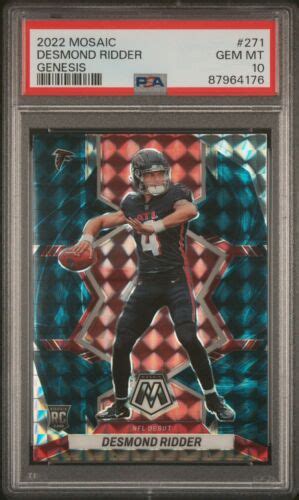 Panini Mosaic Desmond Ridder Nfl Debut Genesis Rc Psa