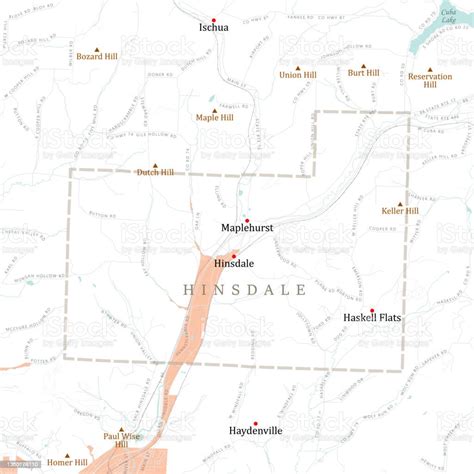 Ny Cattaraugus Hinsdale Vector Road Map Stock Illustration - Download ...