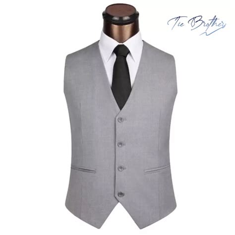 Jual Vest Rompi Jas Dalaman Jas Pesta Formal Pria Dewasa Abu Grey Ready