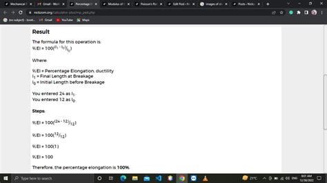 How To Calculate And Solve For Percentage Elongation Ductility