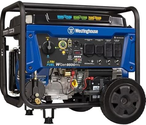 Westinghouse Outdoor Power Equipment 12500 Peak Watt Tri Fuel Home Backup Portable