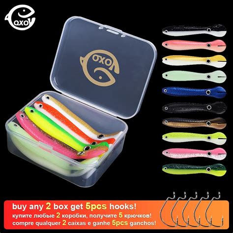 Qxo Pcs Box Fish Soft Lure Bionic Loach Cm Silicone Bait Goods