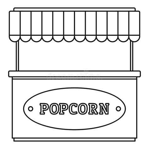 Popcorn Cart Icon Cartoon Style Stock Vector Illustration Of Icon