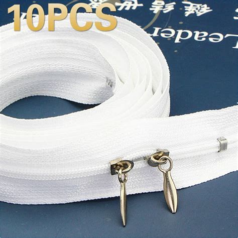 10pcs 100cm 150 Cm 200 Cm Long White Widened Two Zipper Head Nylon