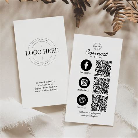 Connect With Us 3 QR Code Social Media Logo Business Card Zazzle