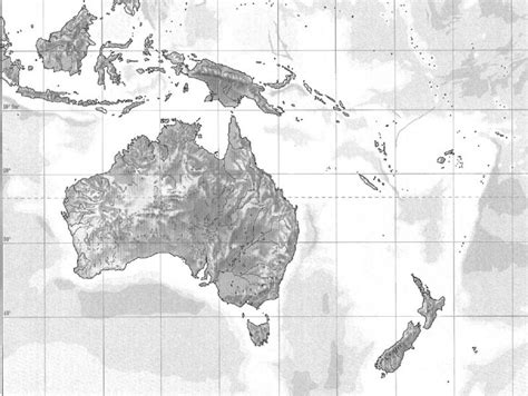 Print Map Quiz Mapa físico Oceanía estudio básico geografía 1 eso