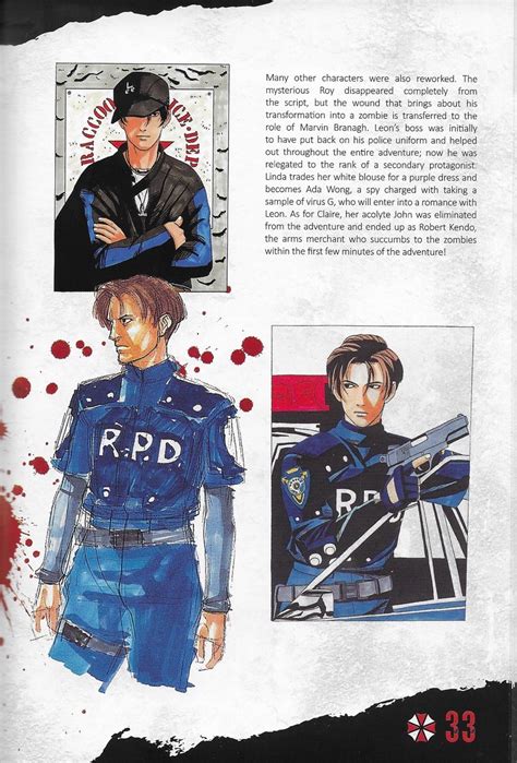 Leon S Kennedy resident evil 2 concept artwork scans (from pix'n love ...