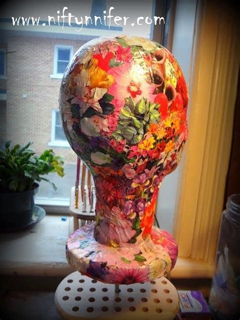 Styrofoam Mannequin Royal Flower Make Over Decopauge Craft Idea By