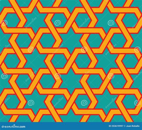 Hexagram Interlocking Symbol On Vintage Background Cartoon Vector