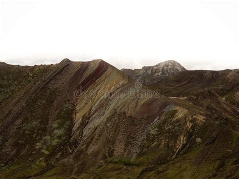 Panorama Landscape View Of Cordillera De Arcoiris Colorful Palccoyo