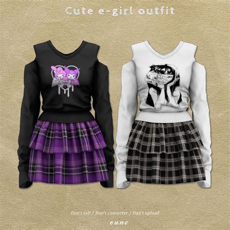 Cute E Girl Outfit Euno Sims E Girl Outfits Cute E Girls Sims