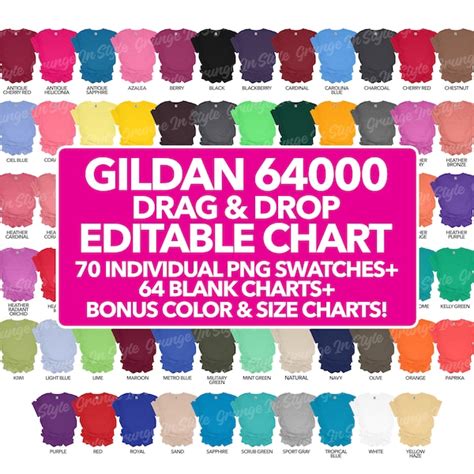 Gildan Softstyle Color Chart Etsy