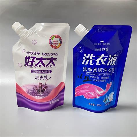 Liquid Antibacterial Soap Pouches Bag Detergent Doypack Stand Up Spout