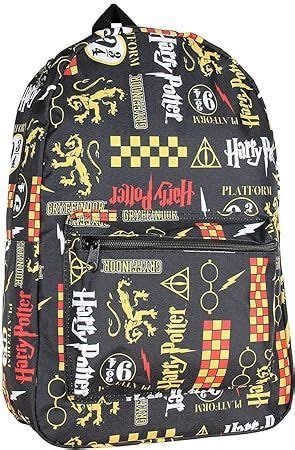 A Harry Potter Backpack With Hogwarts All Over It