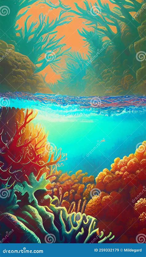 Coral Reef Abstract Digital Art Stock Illustration Illustration Of