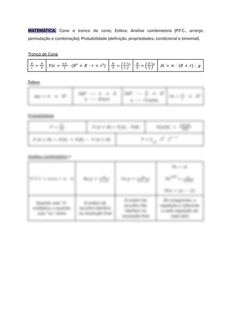 Solution Matem Tica Cone E Tronco De Cone Esfera An Lise Combinat Ria