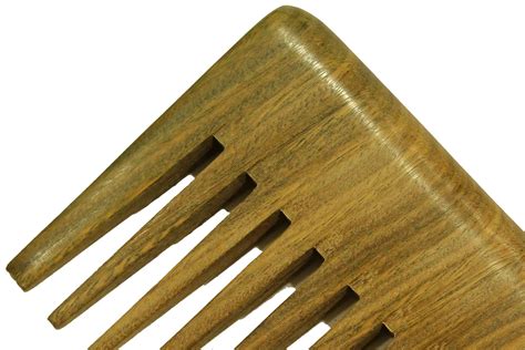 Wide Tooth Green Sandalwood Hair Pick Hair Comb With Flat Back Wc051ws10