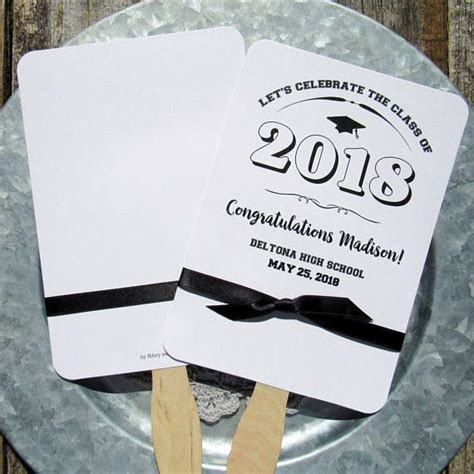 Graduation Party Favor Fans Personalized For The Graduate A Etsy