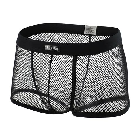 Clever Menmode Sexy Mesh Boxer Men Underwear See Through Transparent