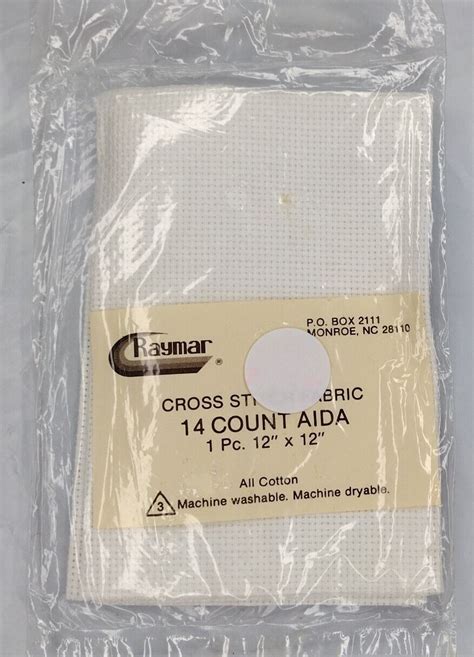 Raymar Cross Stitch Fabric 14 Count Aida 12 X 12 White 100 Cotton EBay