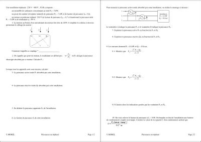 Calculs De Puissances En Triphas Mesure De Puissances Par La M Thode