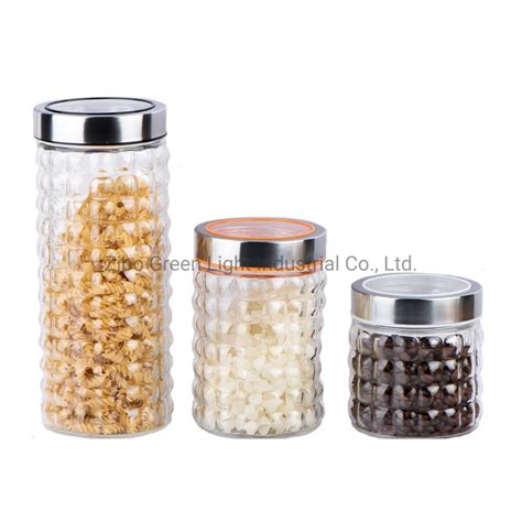 Glass Food Storage Jar With Stainless Steel Screw Lid China Glass Food Jar And Glass Storage