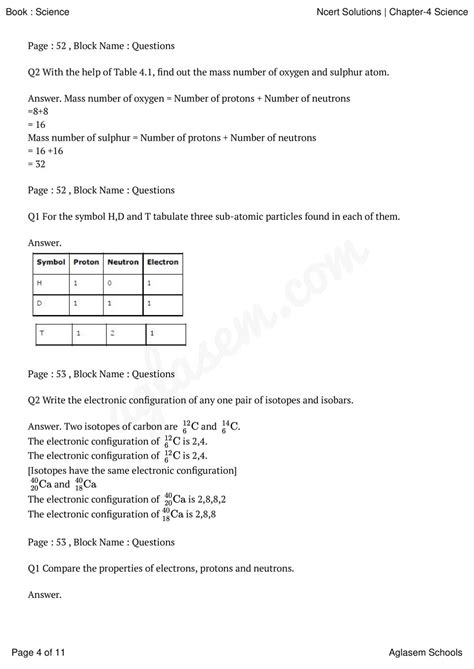 NCERT Solutions For Class 9 Science Chapter 4 Structure Of The Atom