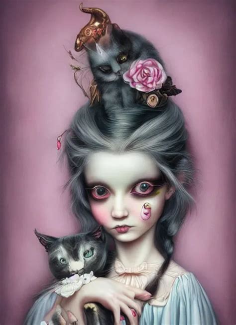 Pop Surrealism Lowbrow Art Realistic Cute Alice Girl Stable