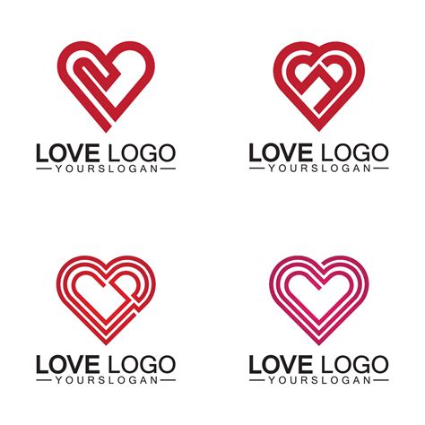 Love logo design vector,geometric hearth logo vector, linear love ...