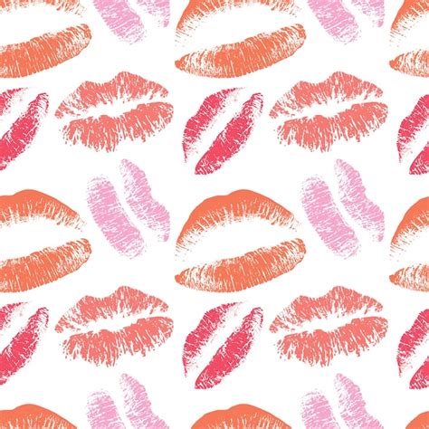 Premium Vector Pink Lips Kiss Seamless Pattern For Valentines Day