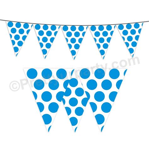 Blue Polka Dots Bunting Pretty Ur Party