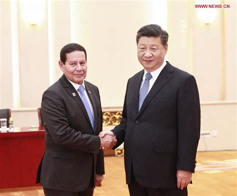 Xi Jinping Rencontre Le Vice Pr Sident Br Silien Hamilton Mourao