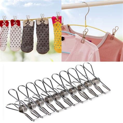 X Stainless Steel Clothes Pegs Hanging Pins Clips Laundry Windproof