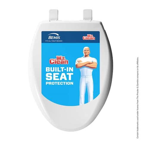 Bemis Mr Clean Elongated Soft Close Plastic Closed Front Toilet Seat