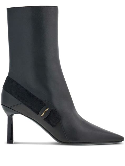 Ferragamo Mm Vara Bow Leather Ankle Boots Farfetch