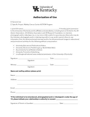 Fillable Online Ukhealthcare Uky Authorization I Hereby Grant