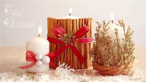 Manualidades de Navidad Cómo decorar una vela YouTube