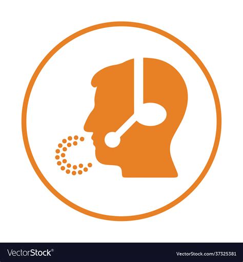 Call Center Customer Support Icon Orange Color Vector Image