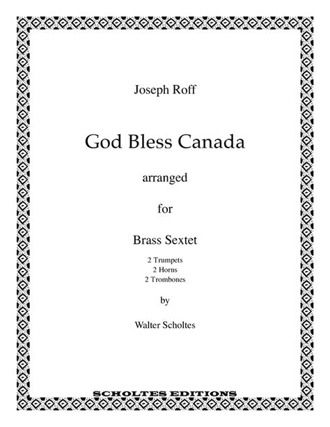 God Bless Canada By Joseph Roff Brass Ensemble Digital Sheet Music Sheet Music Plus